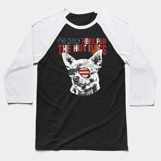 Chihuahua Shirt Funny 4th of July Baseball T-Shirt by Madfido